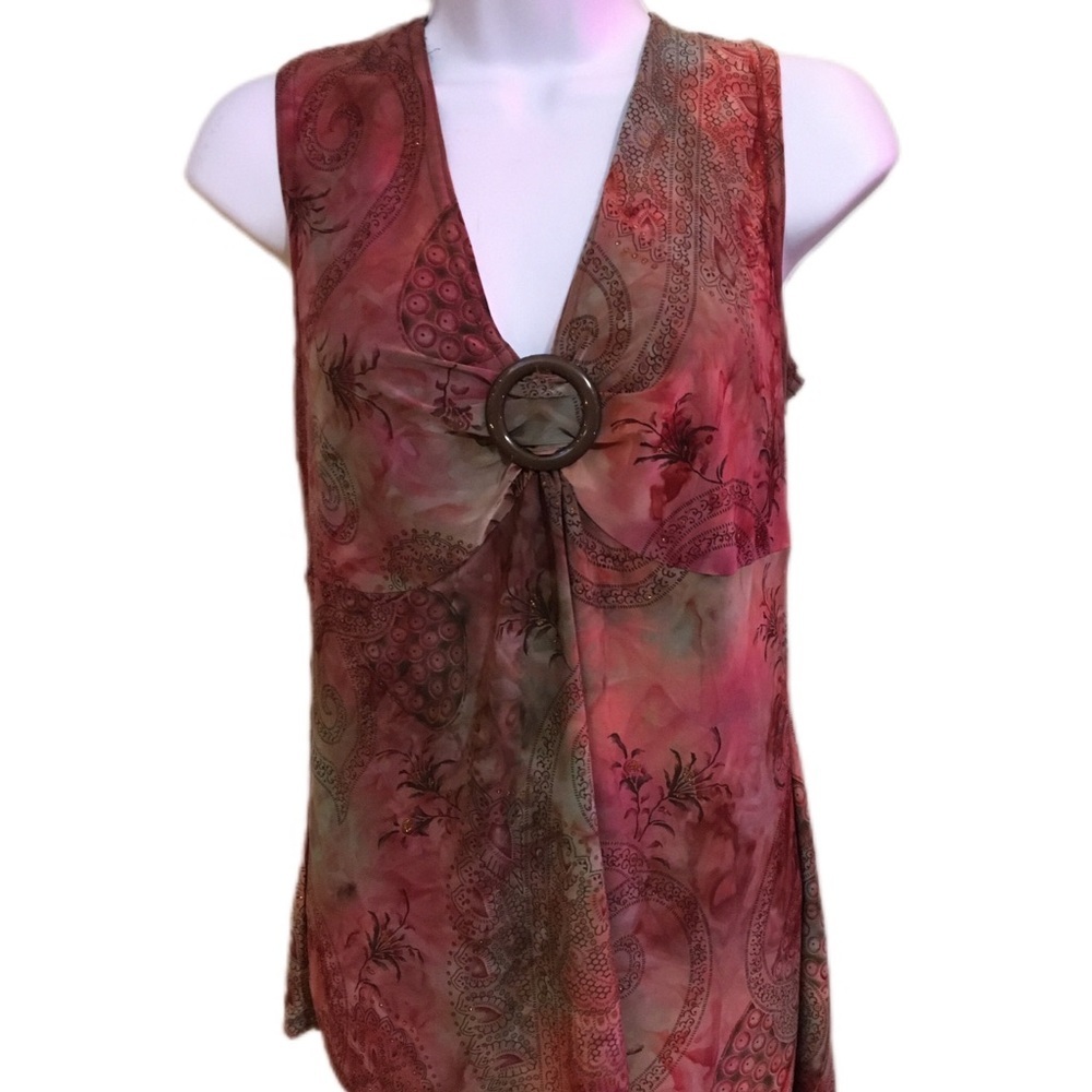 Elegant Paisley Sleeveless Top